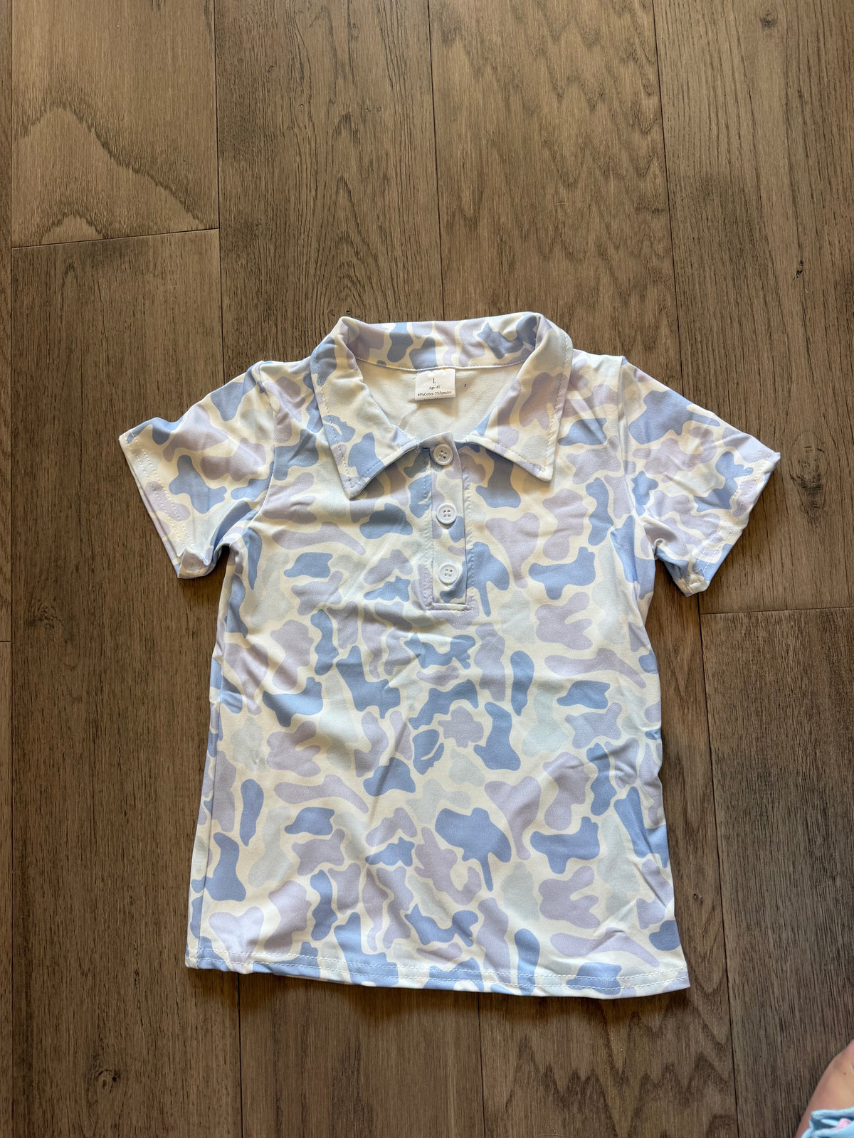 Blue Camo Short Sleeve Polo