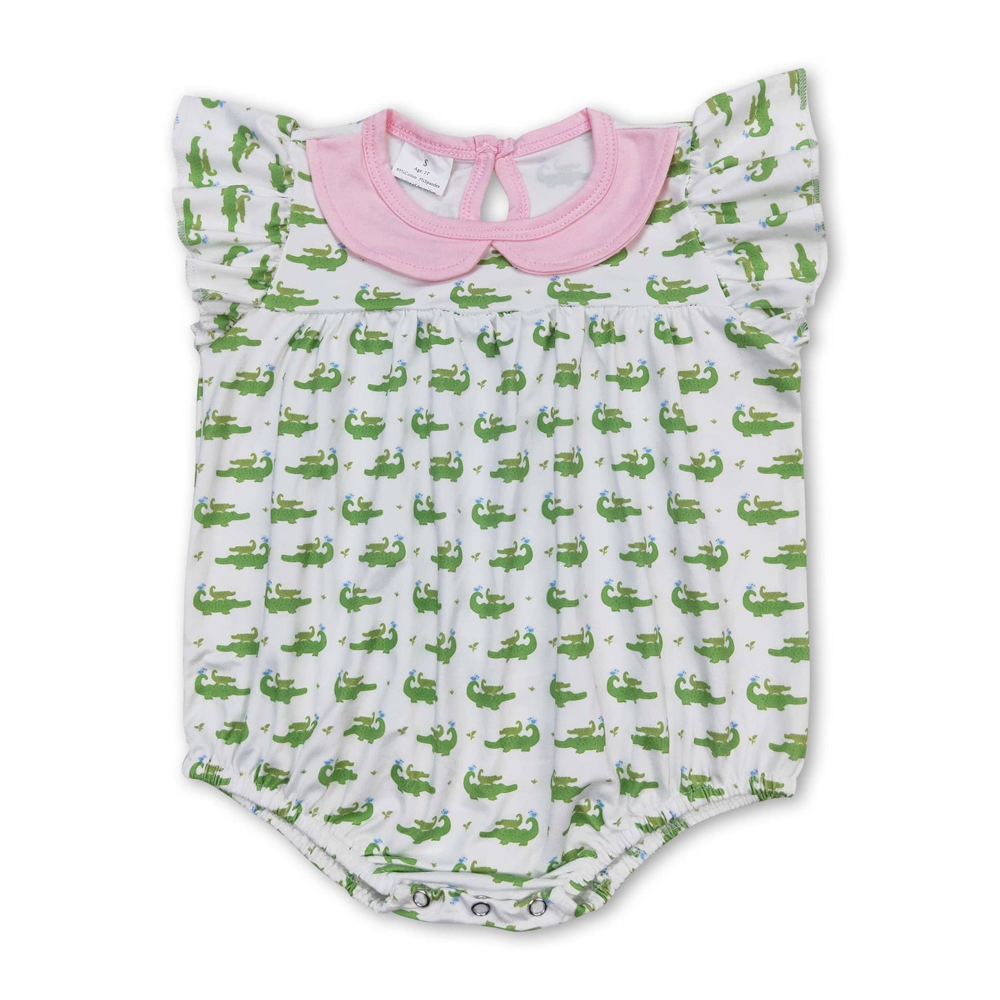 Pink Flutter Sleeve Alligator Bubble
