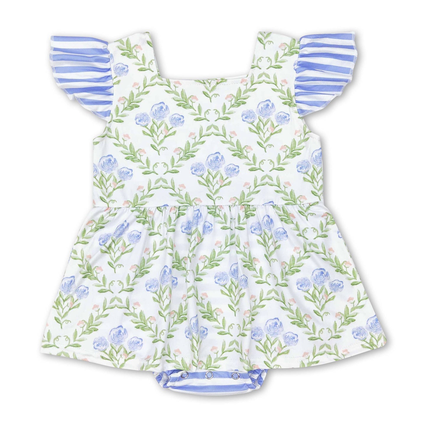 Flutter Sleeves Floral Bubble Dress