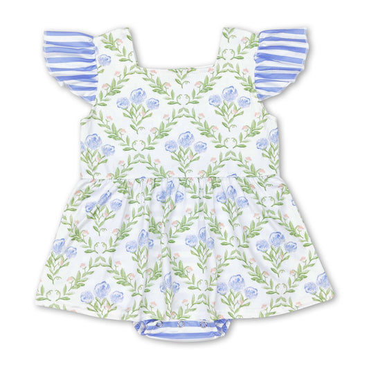 Flutter Sleeves Floral Bubble Dress