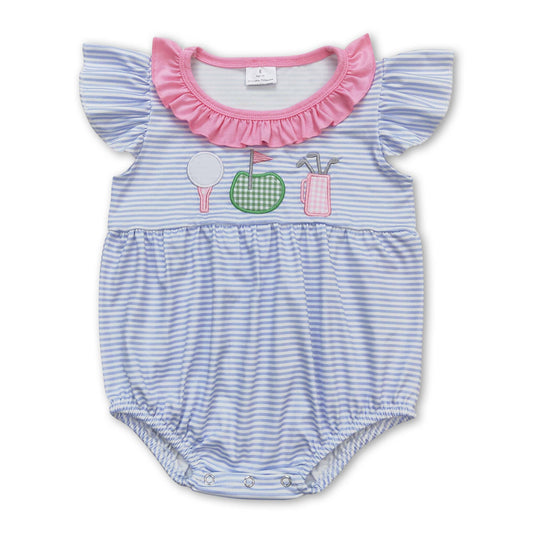 Flutter Sleeves Stripe Golf Appliqué Bubble